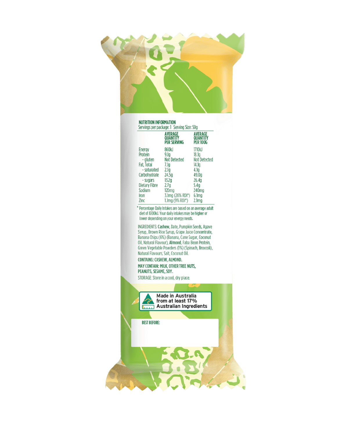 Immunity Bar in Banana Supergreens